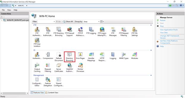You can disable Directory Listing on a Microsoft IIS web server from the Directory Browsing settings.