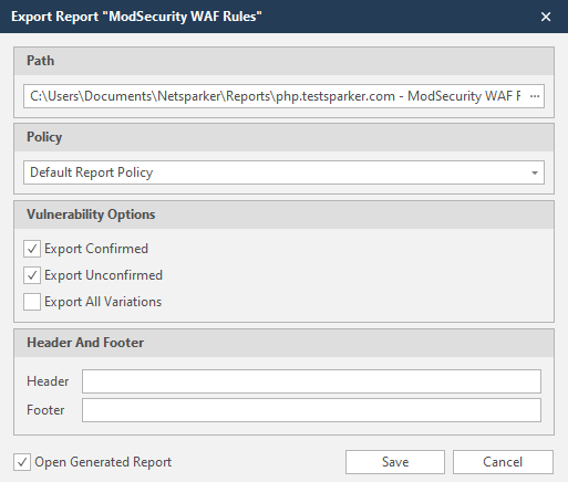 ModSecurity WAF Rules Export Image
